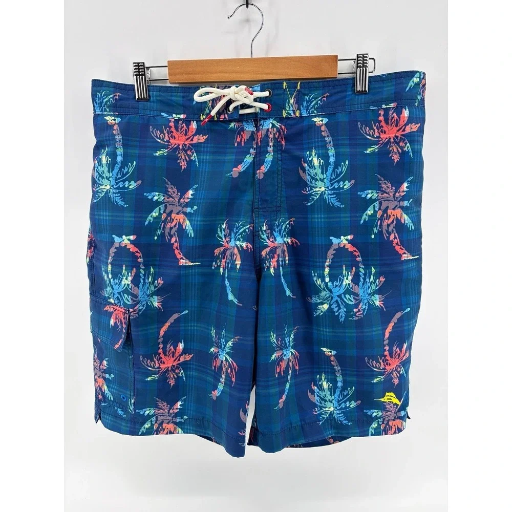 Tommy Bahama, Baja Palm Illusion Print Classic-Fit 9'' Swim Trunks, Men's Size L